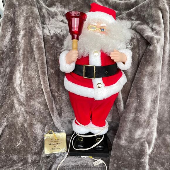 Vintage Telco Christmas Motionettes Santa Claus w/ Bell 1980s Animated READ - Picture 10 of 16